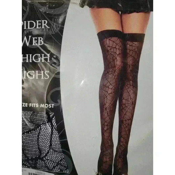 Spirit Halloween Accessories - Spider Web Thigh Highs